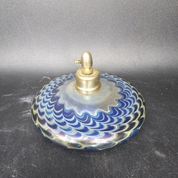 Vintage Feller pulled feather iridescent perfume bottle,‎ no atomizer - Picture 1 of 7
